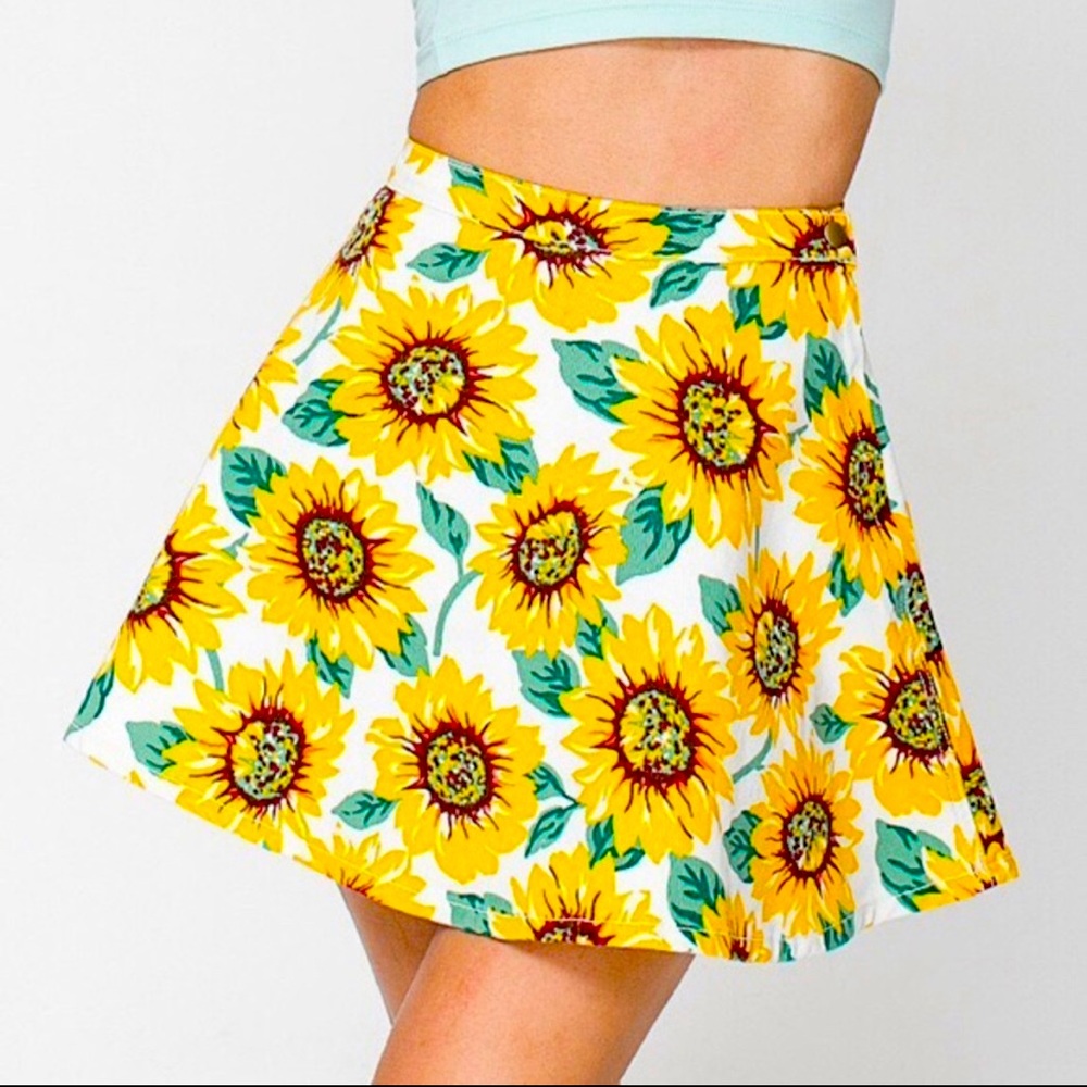American Apparel Denim Circle Skirt Sunflower